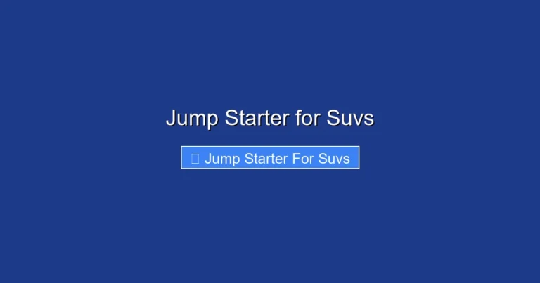 Jump Starter for Suvs