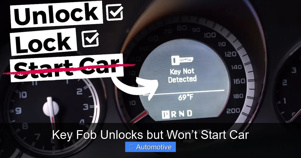Key Fob Unlocks but Won’t Start Car