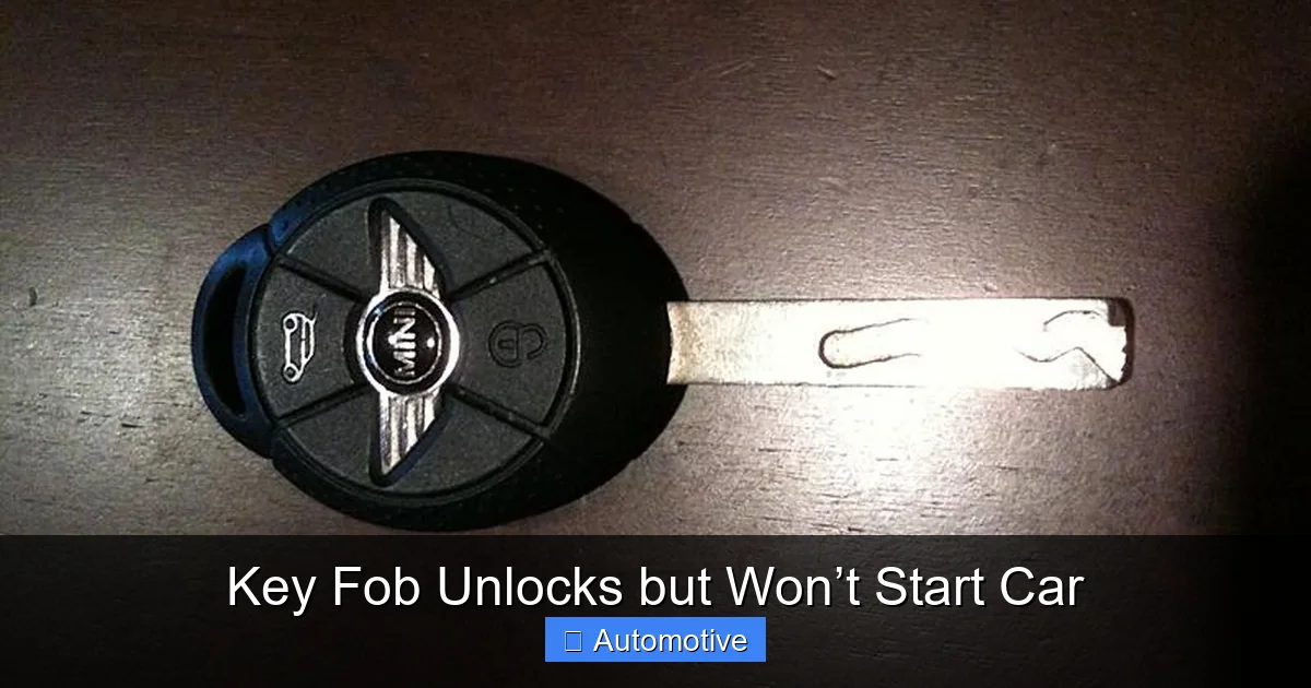 Key Fob Unlocks but Won’t Start Car
