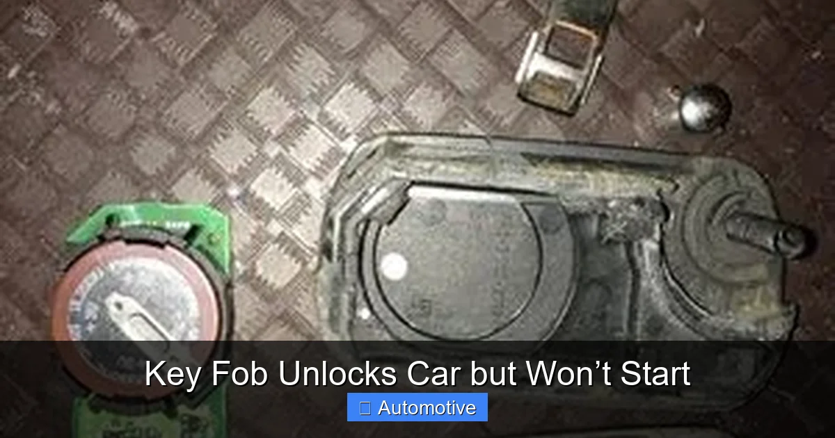 Key Fob Unlocks Car but Won’t Start