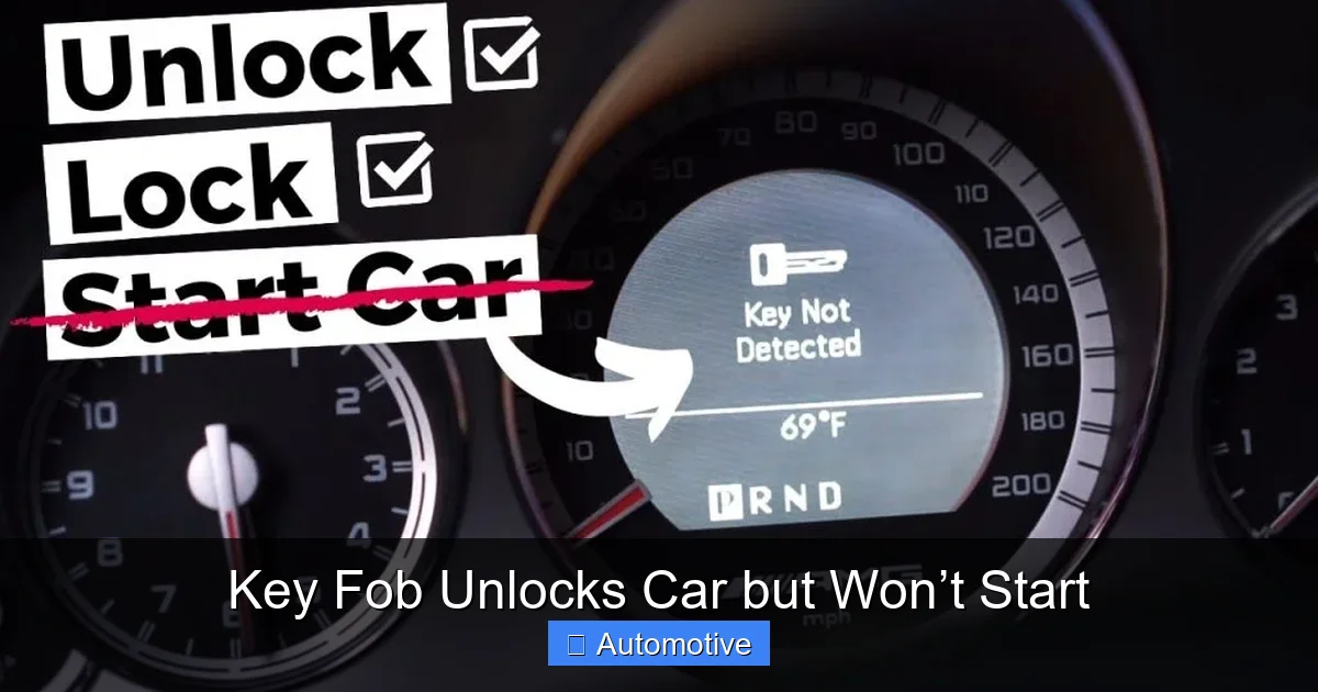 Key Fob Unlocks Car but Won’t Start