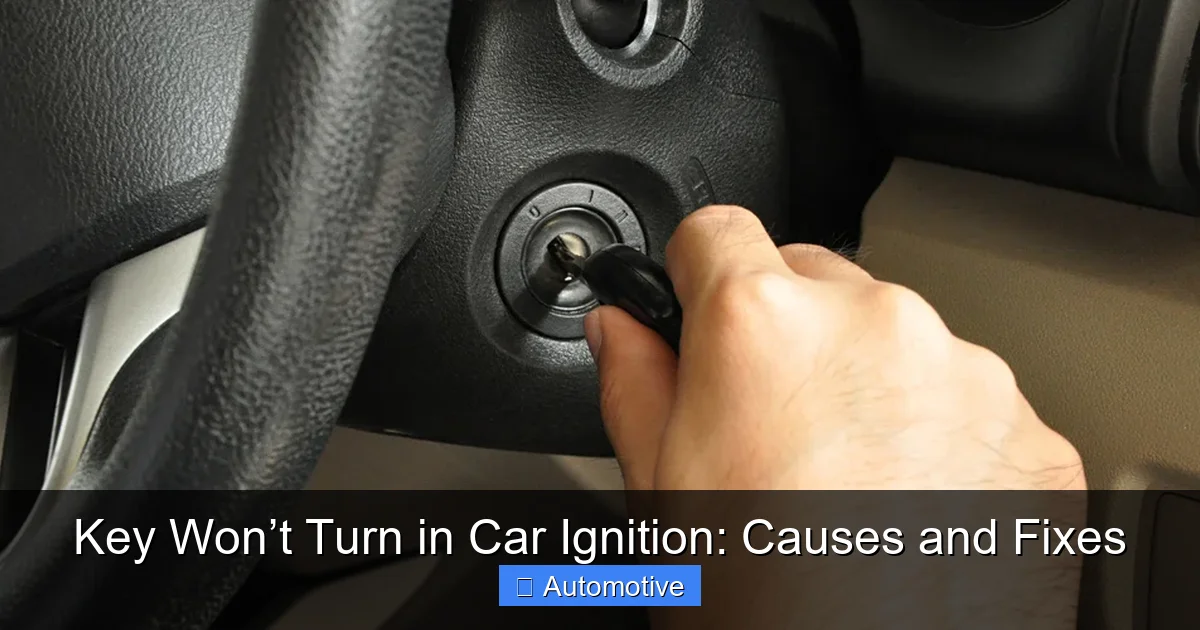 Key Won’t Turn in Car Ignition: Causes and Fixes
