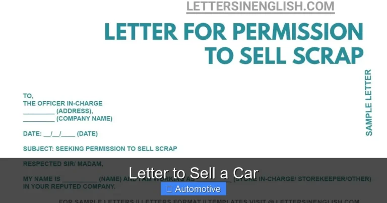 Letter to Sell a Car
