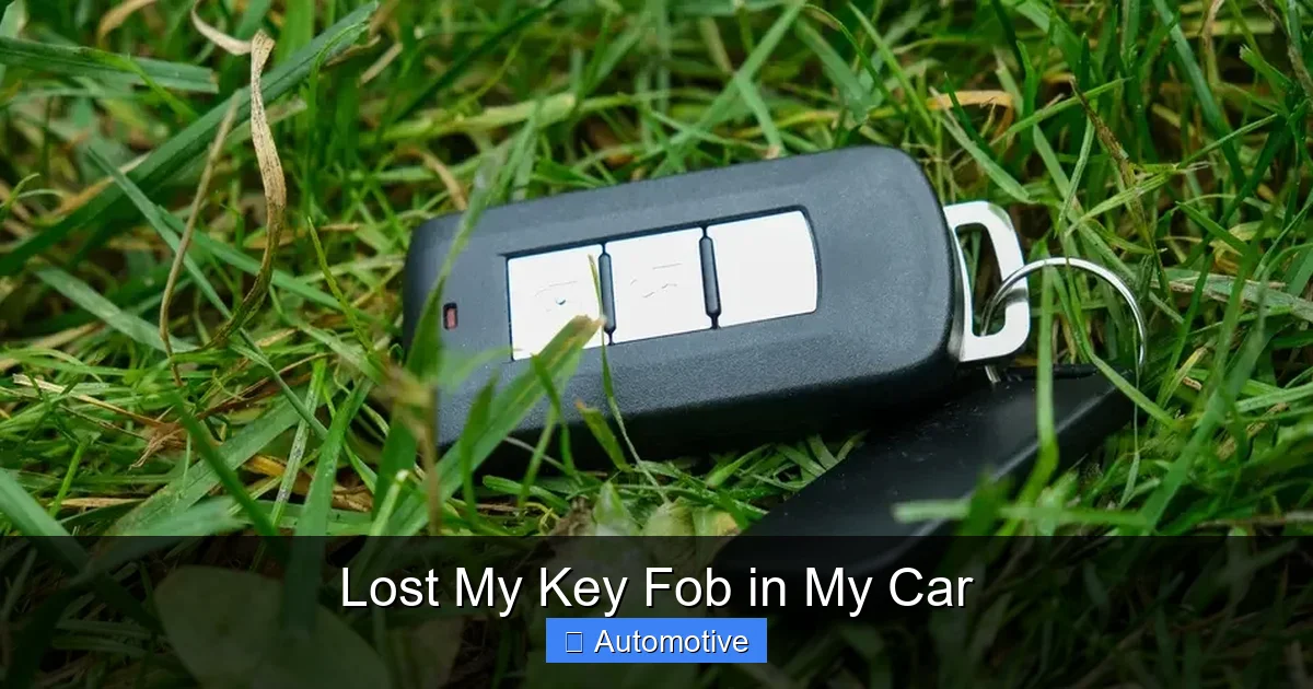 Lost My Key Fob in My Car