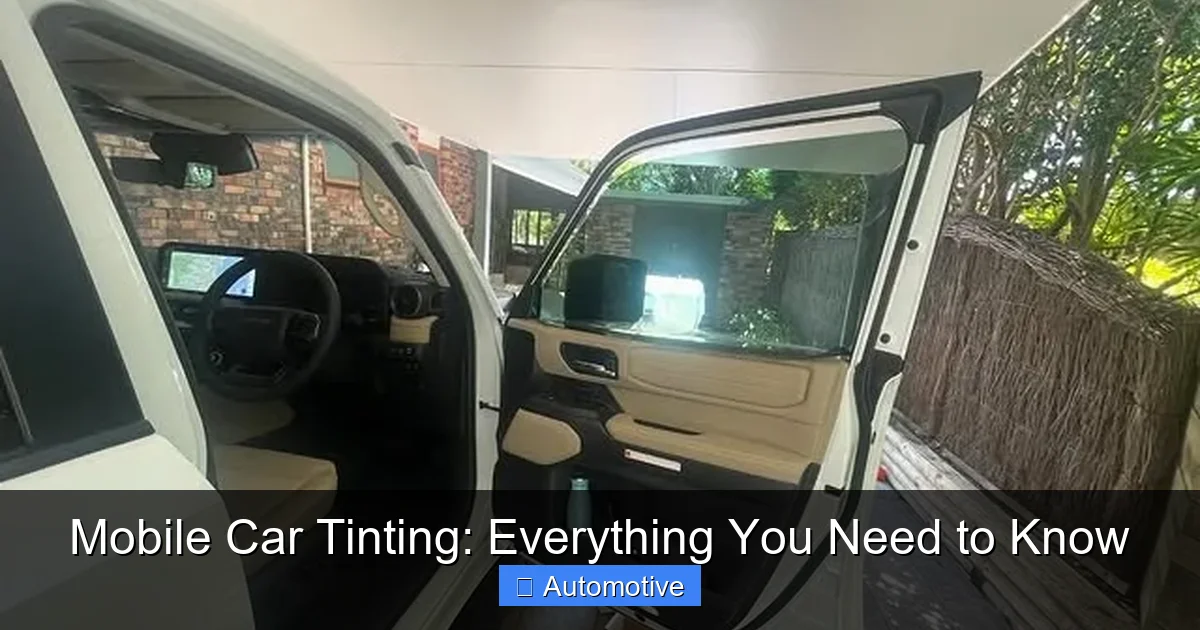 Mobile Car Tinting: Everything You Need to Know
