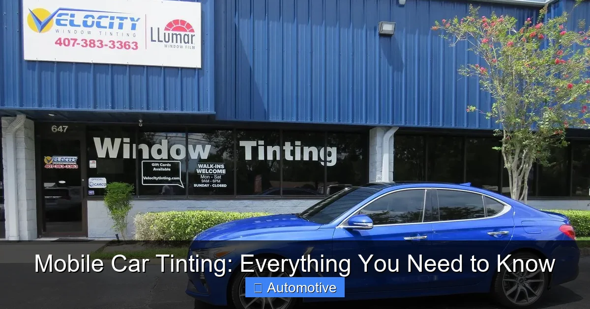 Mobile Car Tinting: Everything You Need to Know