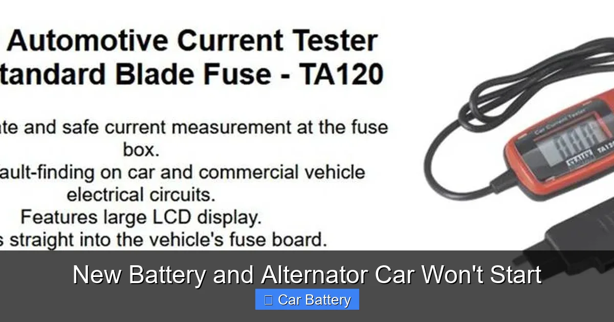 New Battery and Alternator Car Won't Start