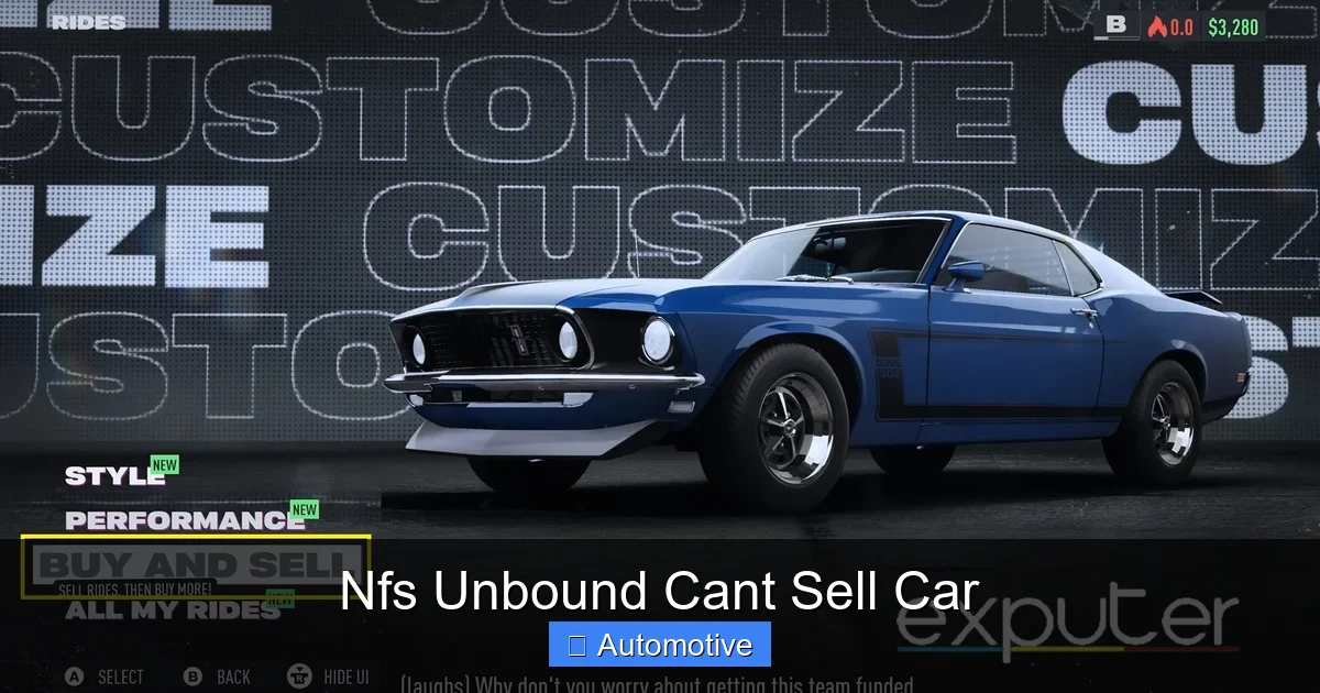 Nfs Unbound Cant Sell Car