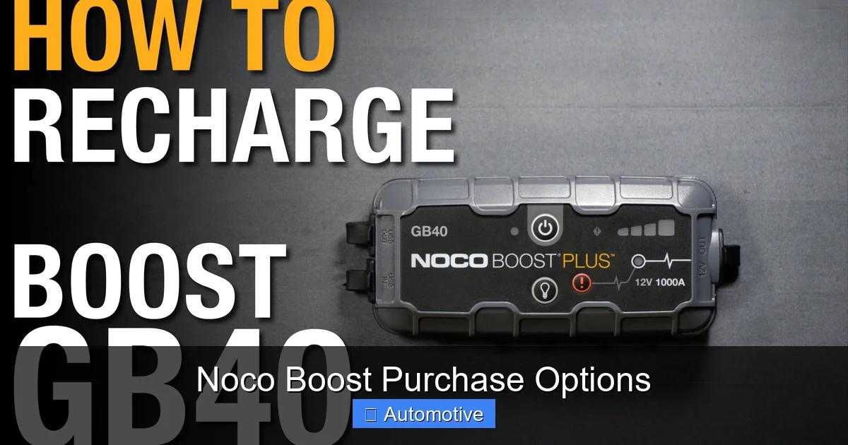 Noco Boost Purchase Options