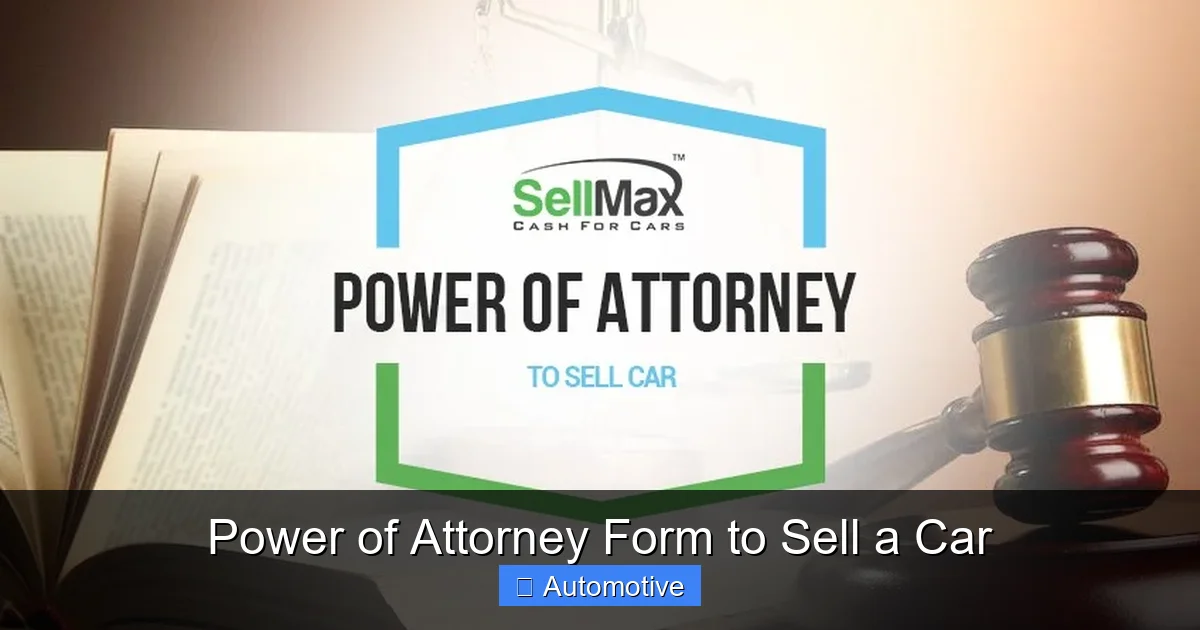Power of Attorney Form to Sell a Car