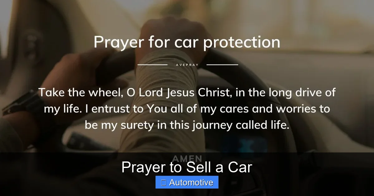 Prayer to Sell a Car