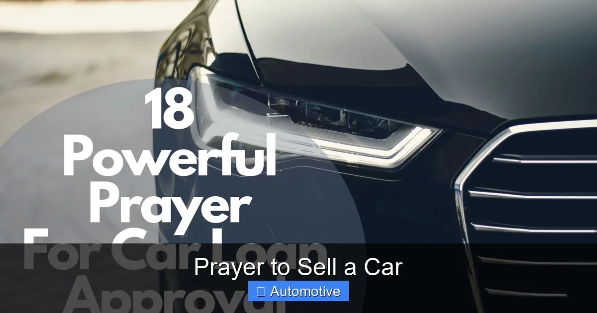 Prayer to Sell a Car