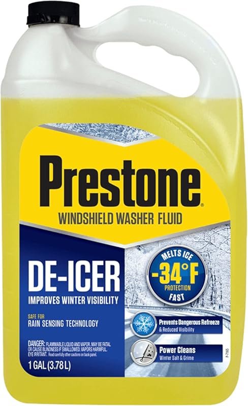 Prestone de-icer windshield washer fluid quickly melts ice and frost o