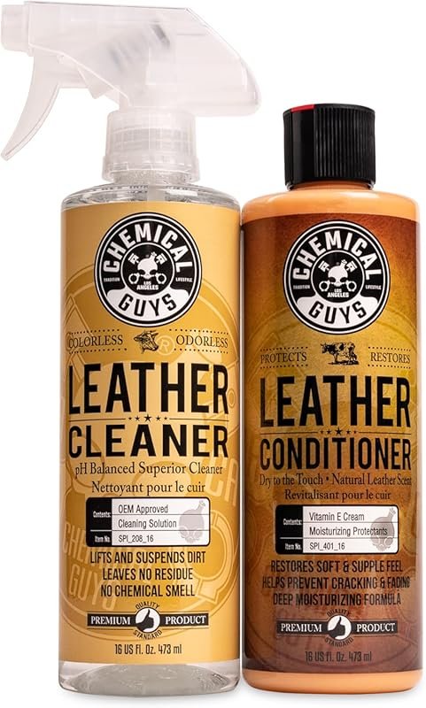 Chemical Guys Leather Cleaner and Conditioner Kit for Car Interiors an