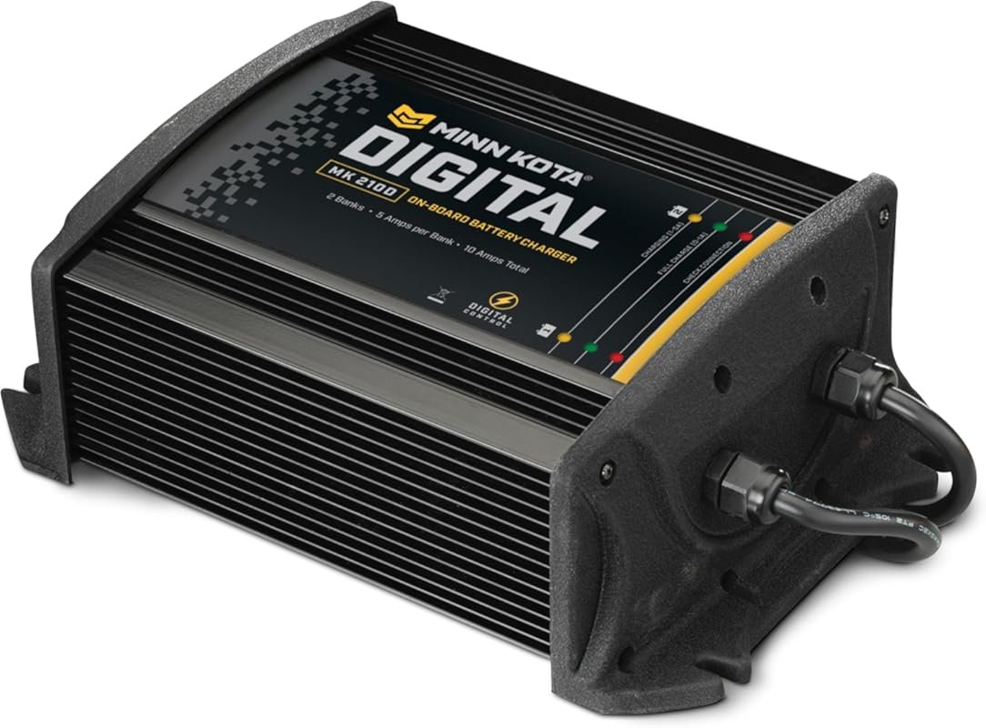 Minn Kota MK 210D Digital On-Board Marine Battery Charger, 2 Bank x 5 