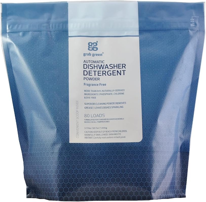 Grab Green Automatic Dishwashing Detergent Powder, 80 Loads, Fragrance