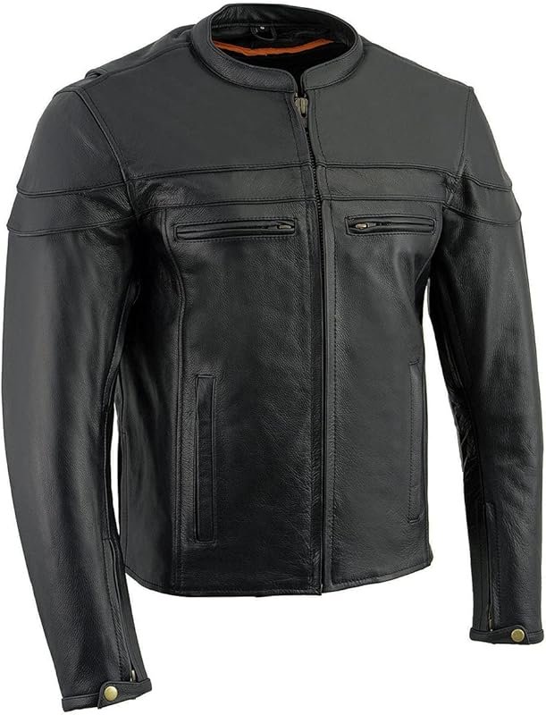 Milwaukee Men's Premium Leather Vented Scooter Jacket