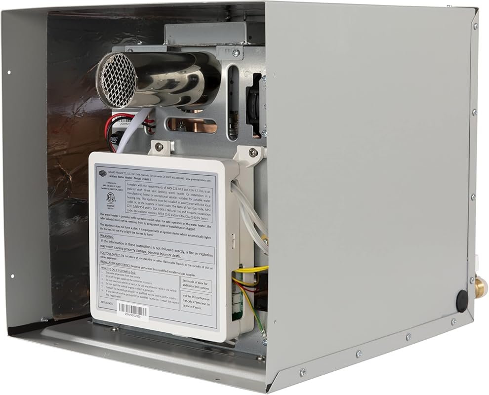 GIRARD Tankless RV Water Heater with 42000 BTU 12V Power Quiet Operation