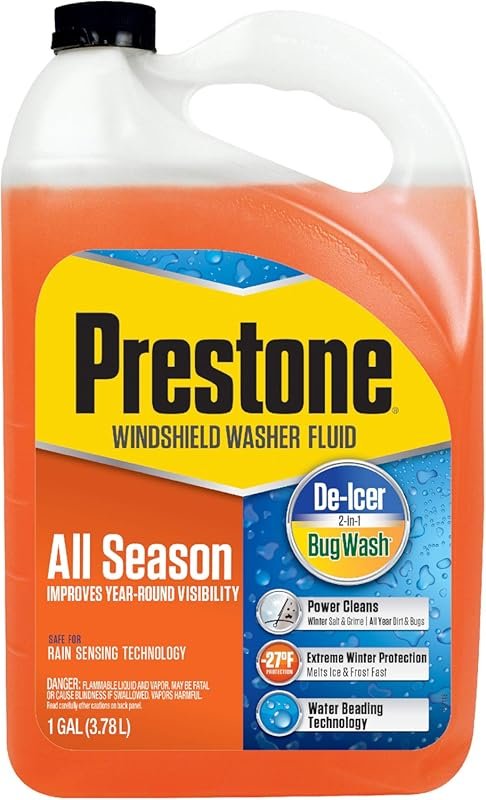 Prestone 2-in-1 windshield washer fluid offers cleaning and de-icing i