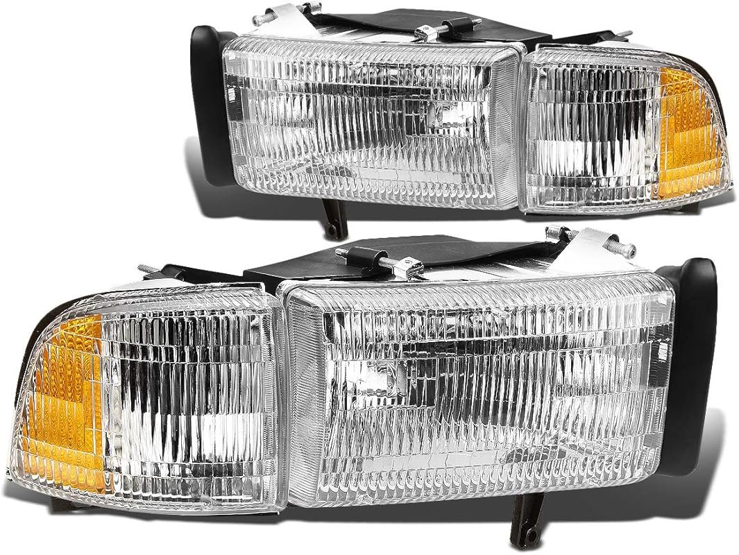 Auto Dynasty 4Pcs Headlights Assembly with Corner Lamp Compatible with