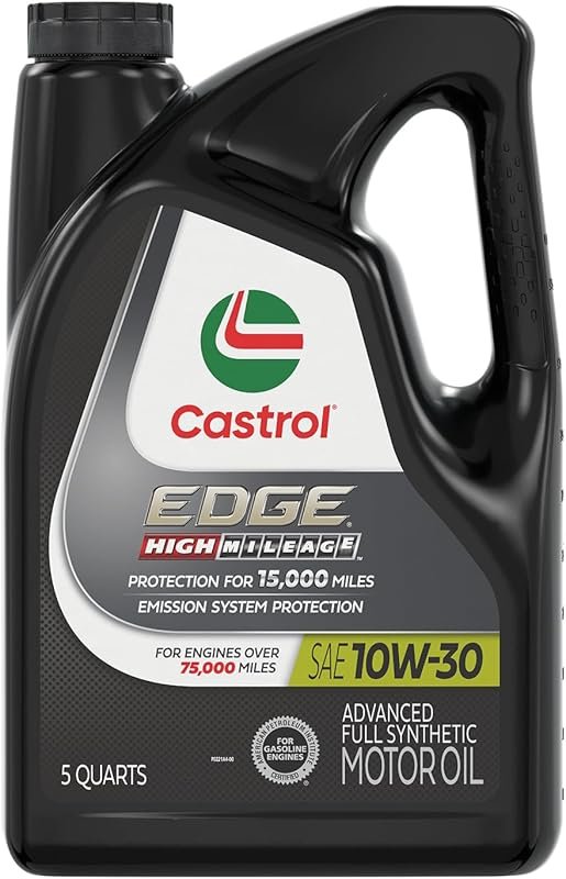 Castrol EDGE High Mileage Advanced Full Synthetic 10W-30 Motor Oil, 5 