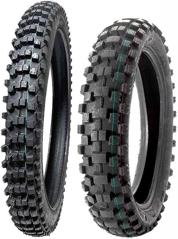 MMG Dirt Bike Tire Set with Front 80/100-21 and Rear 110/100-18 Sizes 