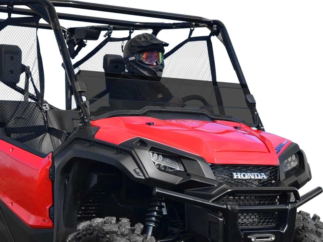 SuperATV Half Windshield for Honda Pioneer 1000, Dark Tinted Polycarbo