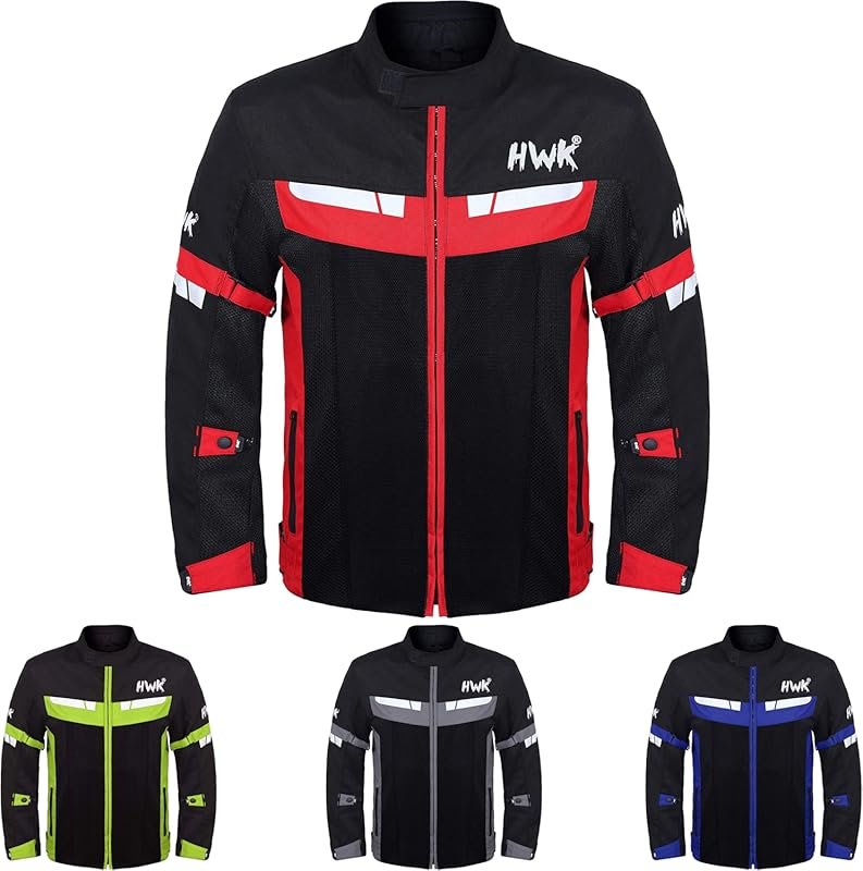 HWK Mesh Motorcycle Jacket Riding Air Motorbike Jacket Biker CE Armore