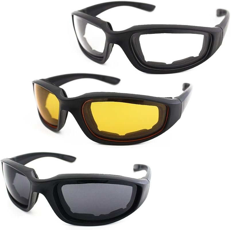 Motorcycle Riding Glasses with Padding, UV Protection, Dustproof and W