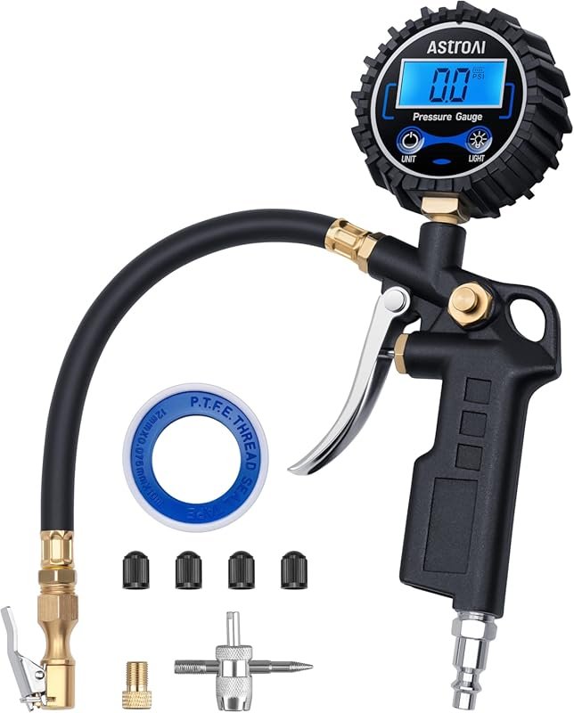 AstroAI Digital Tire Pressure Gauge with Inflator, Heavy Duty with Qui