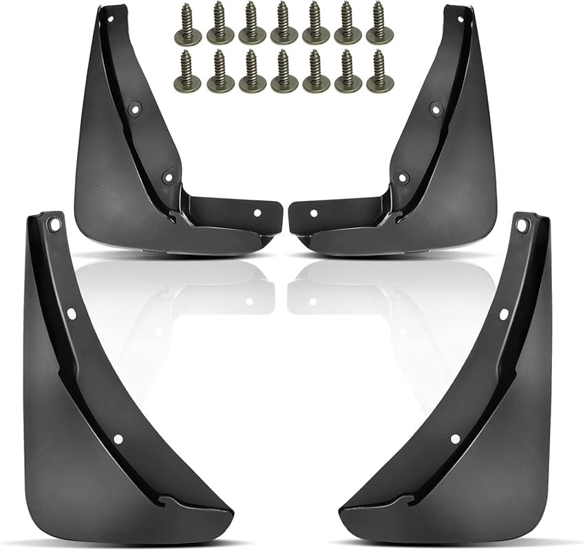 Set of 4 Black Mud Flaps for Dodge Challenger 2015-2022 Coupe Without 