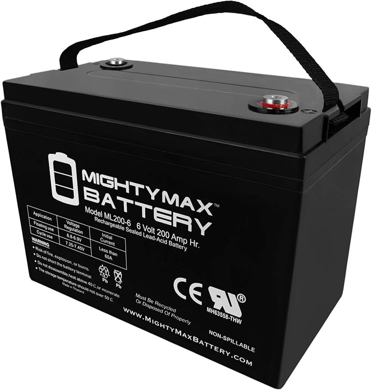 Mighty Max Battery 6V 200AH SLA Battery for Golf Carts, RVs, and Boats
