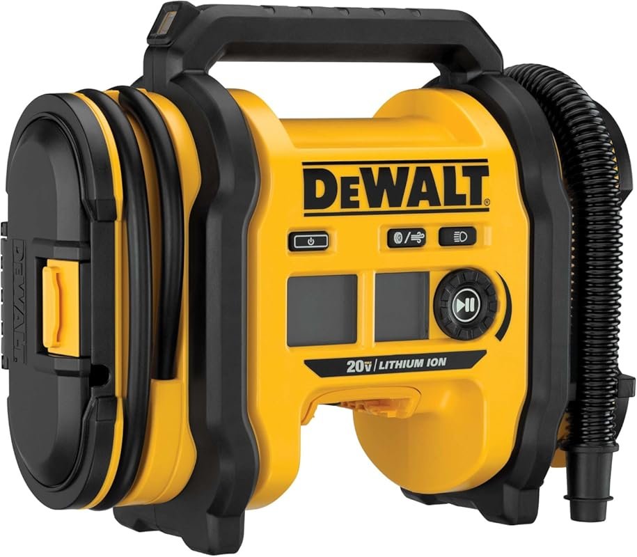 DEWALT Portable Air Compressor for Trucks, 20V Tire Inflator with Auto