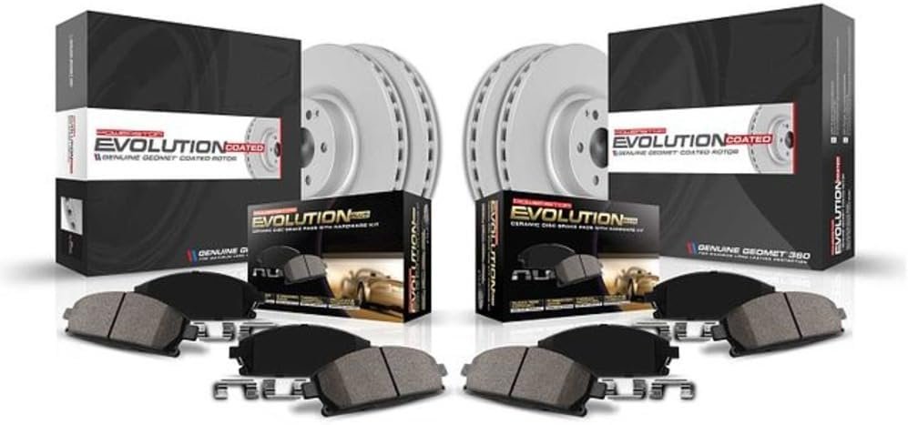 Power Stop Front and Rear Ceramic Brake Pads and Coated Brake Rotors K