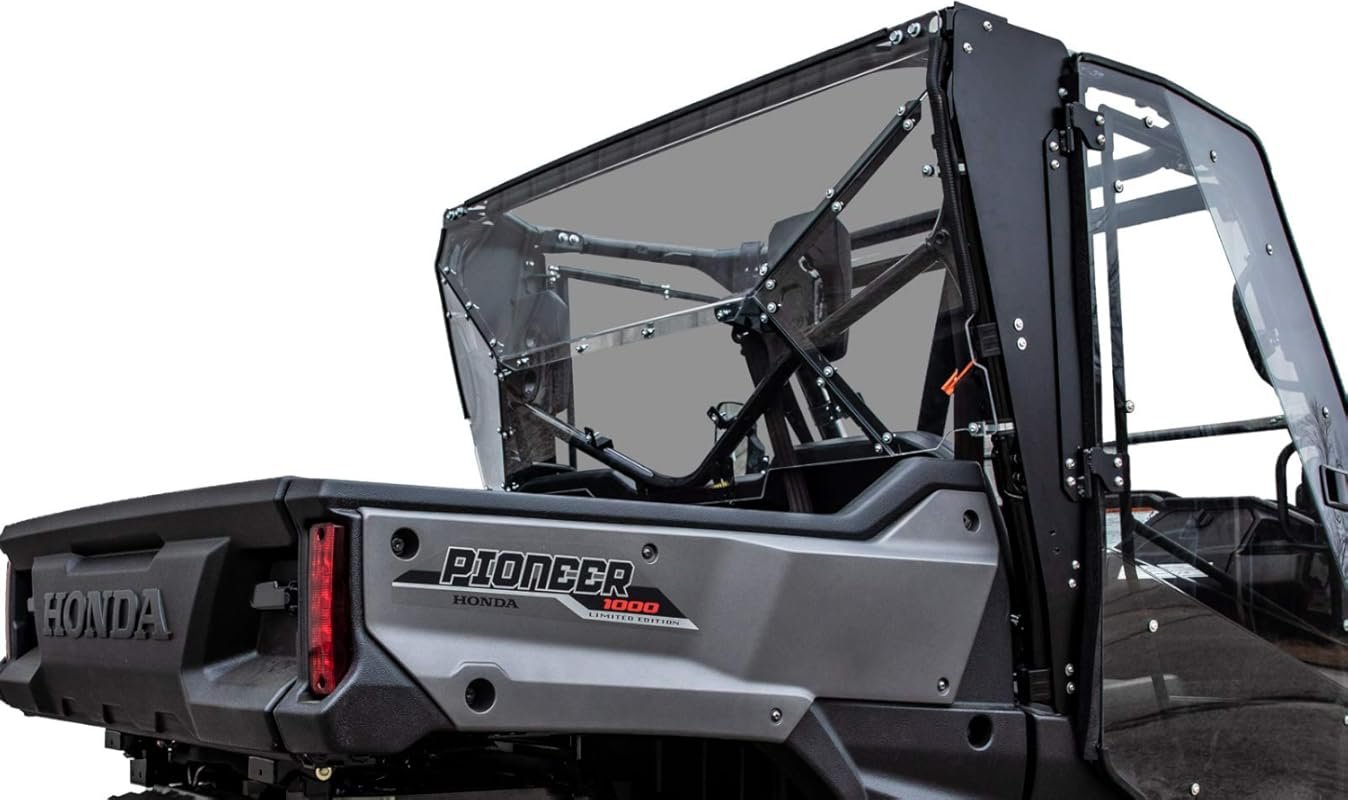 SuperATV Heavy-Duty Rear Windshield for Honda Pioneer 1000, Light Tint