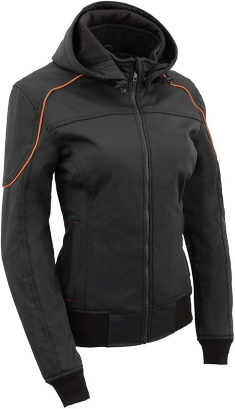 Milwaukee Leather MPL2764 Women's Black Soft Shell Armored Motorcycle 