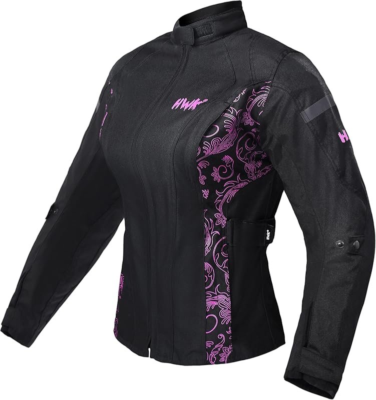 HWK Women's Adventure Touring Motorcycle Jacket with CE Armor for Endu