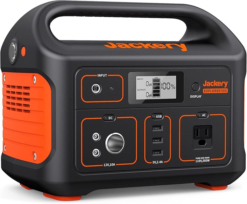 Jackery Explorer 500 Portable Power Station with 518Wh Battery and 500