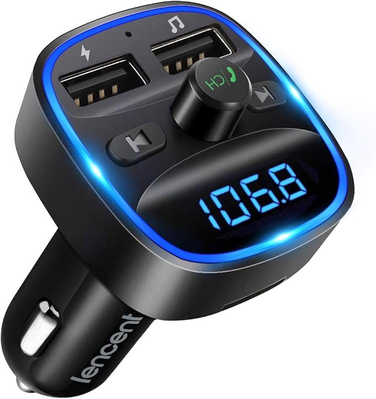 LENCENT FM Transmitter, Bluetooth FM Transmitter Wireless Radio Adapte