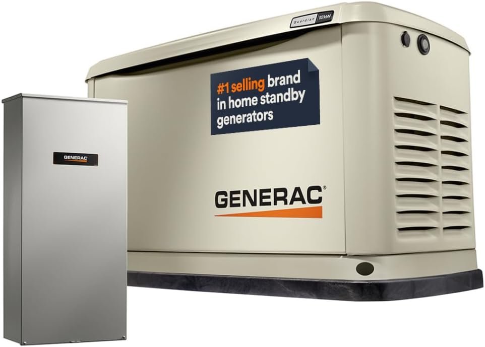 Generac Guardian 10kW Home Standby Generator with 100 Amp Transfer Swi