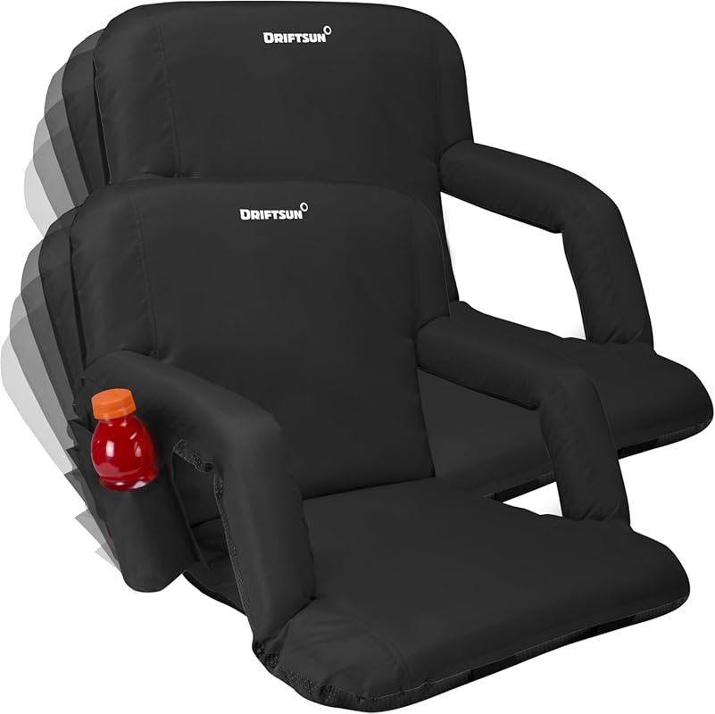 Driftsun 2 Pack Standard Size Stadium Seats with Back Support - Deluxe