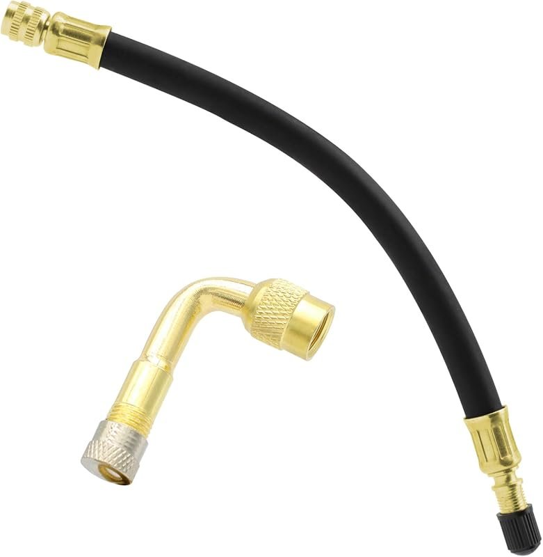 8.25-Inch Flexible Valve Stem Extenders with 90-Degree Brass Schrader