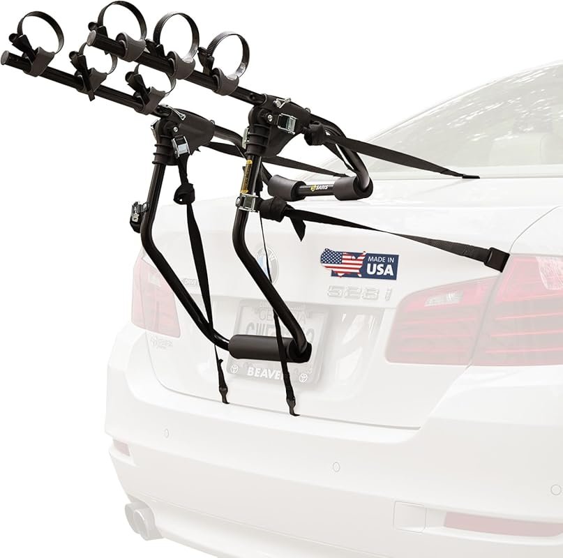 Saris Guardian No-Hitch Trunk Bike Rack for 3 Bikes with Foldable Stee