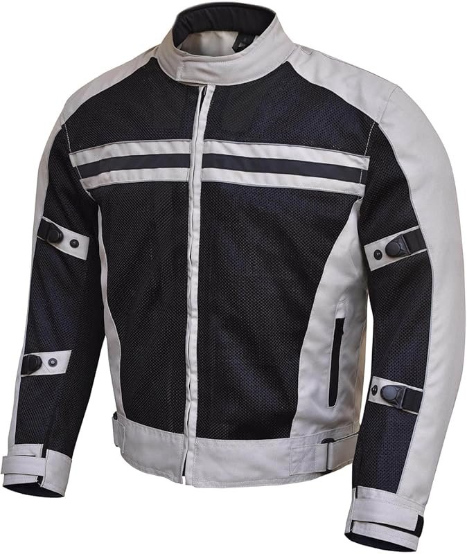 WICKED STOCK Men's Lightweight Mesh Motorcycle Jacket with CE Level 1