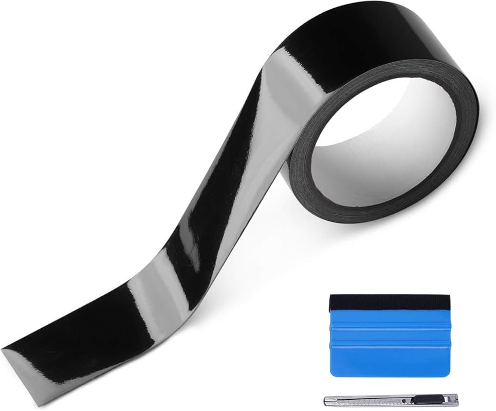 LZLRUN High Gloss Vinyl Wrap Kit for Black Out Chrome Delete Trim