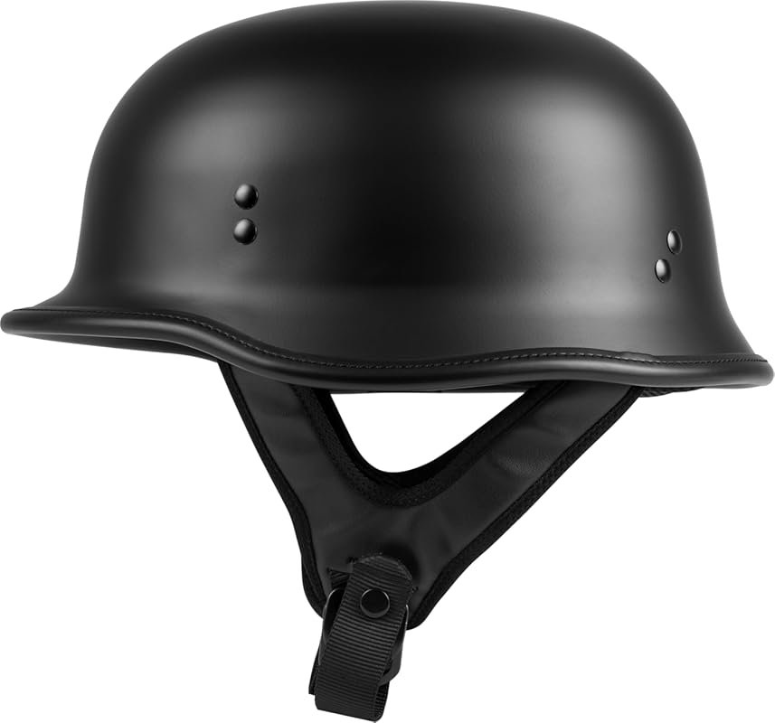 HIGHWAY 21 9-Millimeter German Beanie Helmet, Half Shell Motorcycle Ge