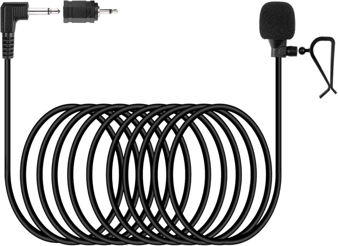 Weishan 16ft 3.5mm External Car Microphone for Boss, JVC, Sony, and Pi