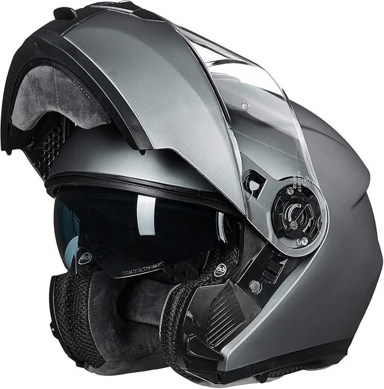 ILM Adult Motorcycle Modular Full Face Helmet Flip up Dual Visor DOT A