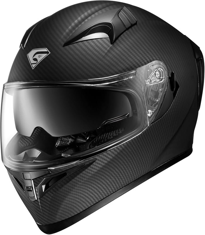 KYPARA Full Face Motorcycle Helmet with Internal Tinted Visor, DOT-App