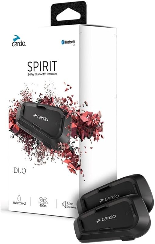 Cardo Systems Spirit Bluetooth Headset for Motorcycle Helmets with Wat